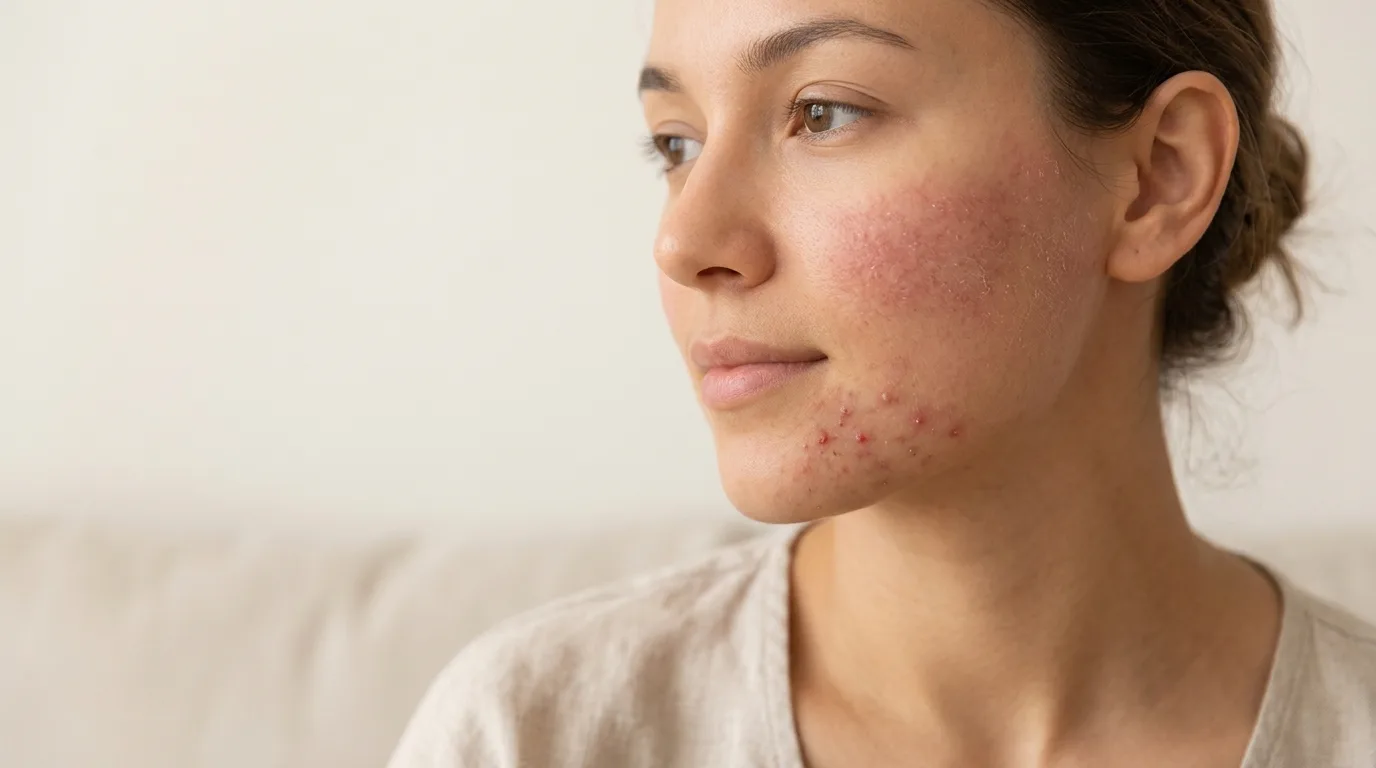 Comparison chart showing signs of skin purging versus damaged skin barrier